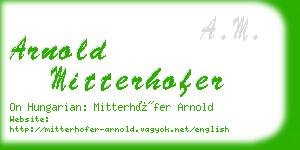 arnold mitterhofer business card